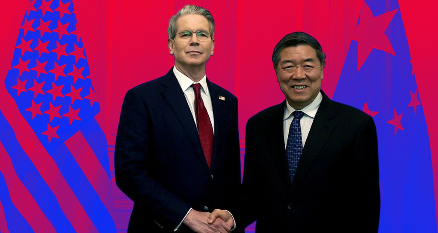 El secretario del Tesoro de EU, Scott Bessent, junto al viceprimer ministro chino, He Lifeng, en Ginebra como parte de las conversaciones comerciales entre Estados Unidos y China.[Foto: US Department of Treasury/Wikimedia Commons]