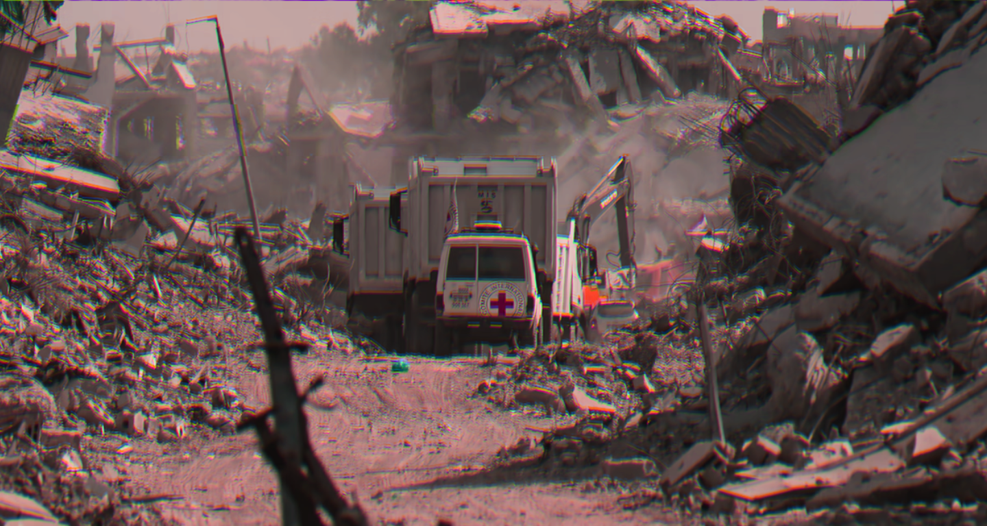 [Foto: Tras dos años de guerra, los gazatíes viven entre millones de toneladas de escombros. Mohammed Saber / EPA]
