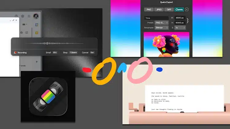 [Imágenes: Affinity, Casette, Justin Poliachik, Superwhisper]