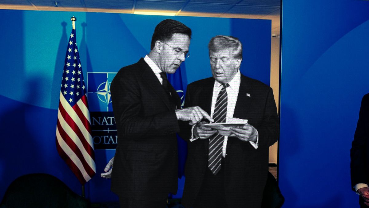 El secretario general de la OTAN, Mark Rutte (I) y el presidente Donald Trump (D) [Foto original: Daniel Torok/Casa Blanca]